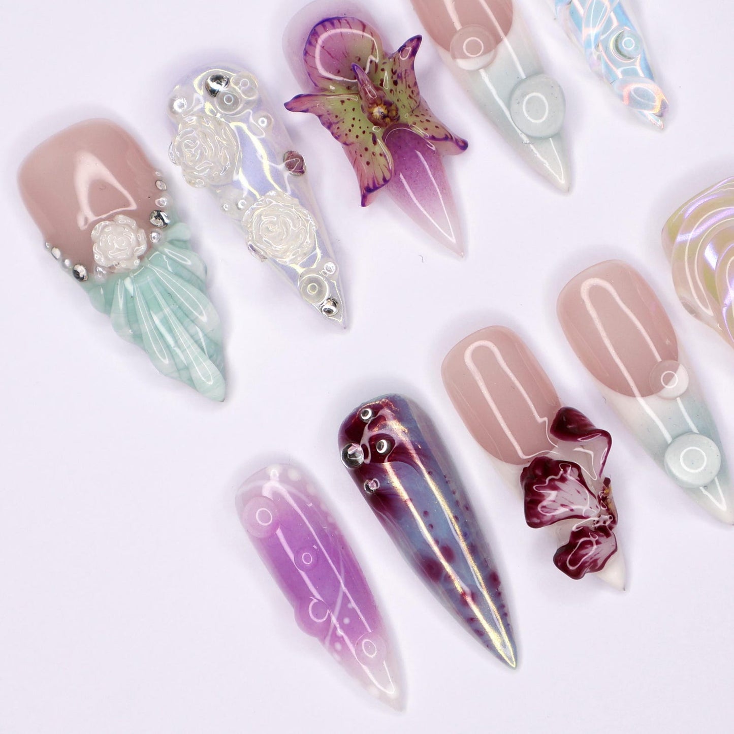 Seashell Freestyle 3D Press on nails