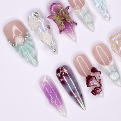 Seashell Freestyle 3D Press on nails