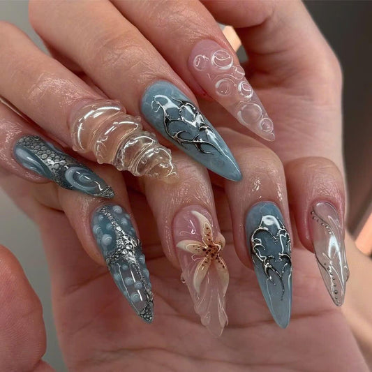 Underwater Fantasy Handmade Press on nails