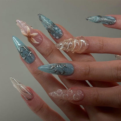 Underwater Fantasy Handmade Press on nails