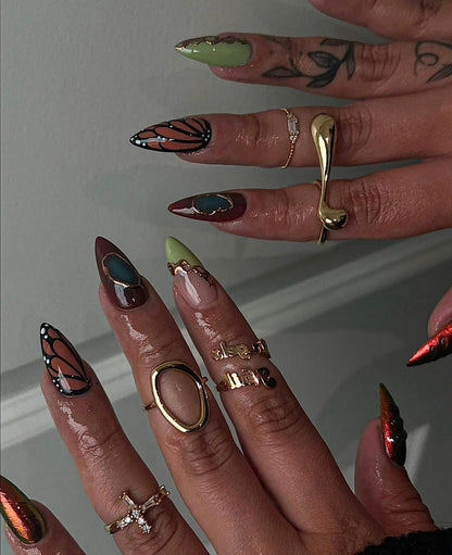 Stained Glass Handmade Press on nails