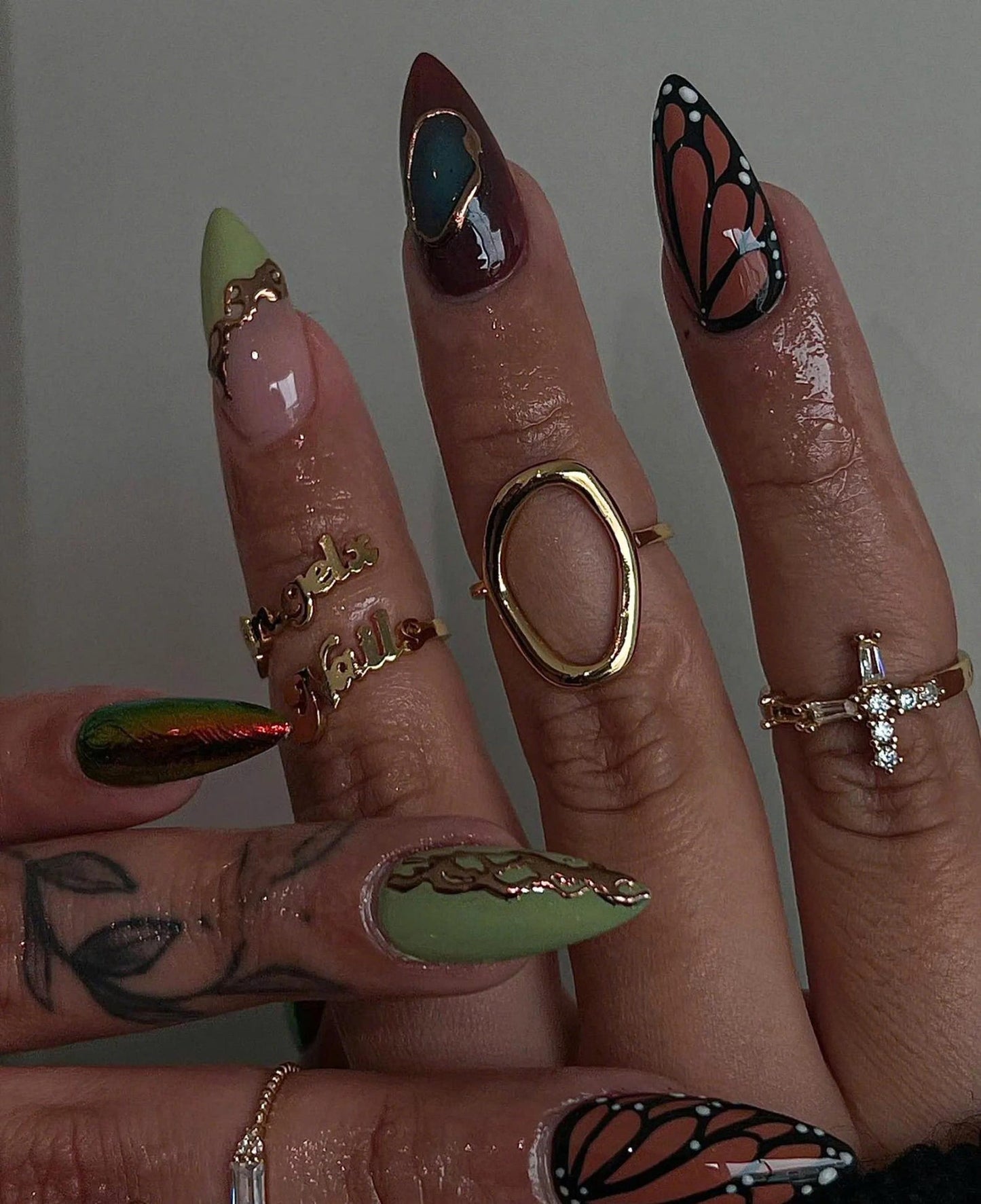 Stained Glass Handmade Press on nails