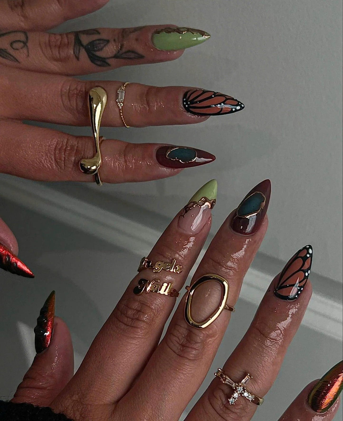 Stained Glass Handmade Press on nails