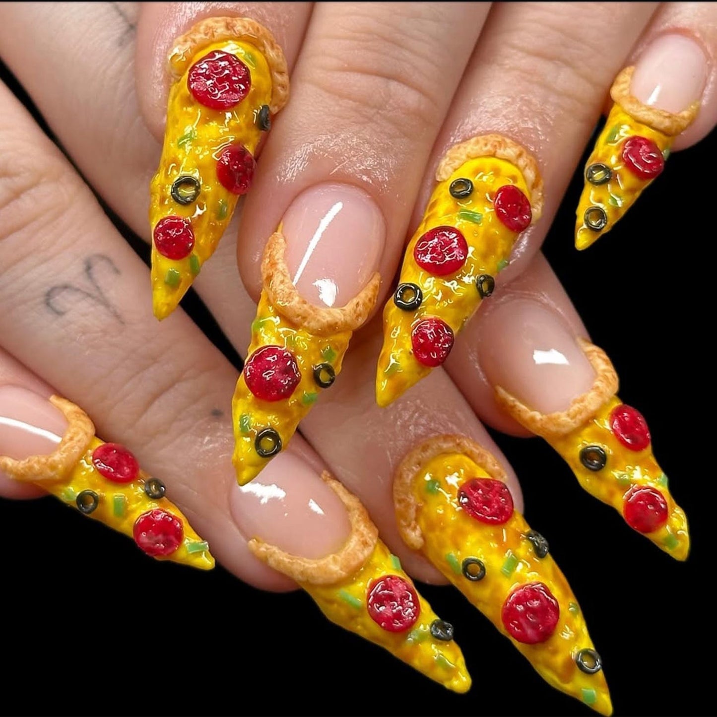 Quirky Pizza Handmade Press on nails