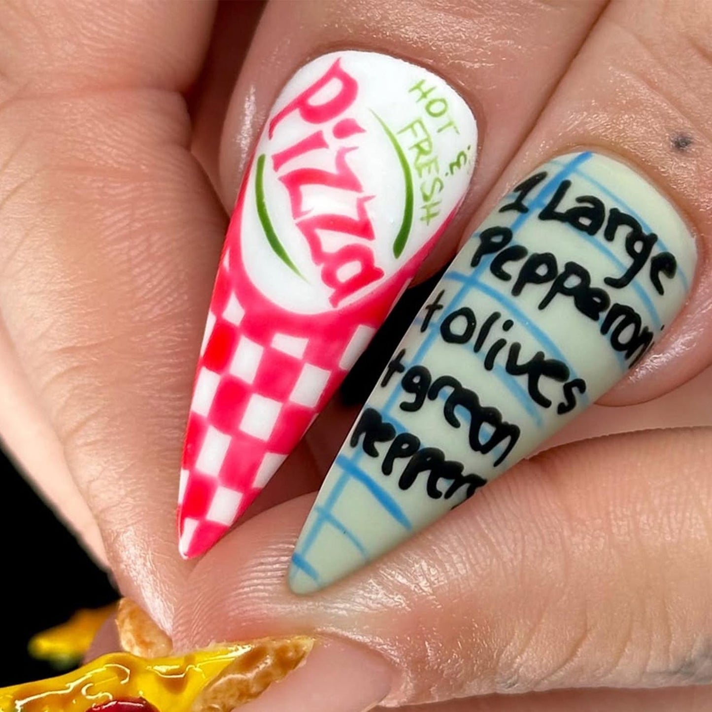 Quirky Pizza Handmade Press on nails