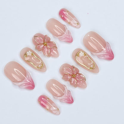 Blush Bloom Elegance Handmade Press on nails