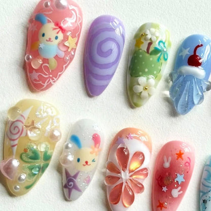 Fantasy Bear Handmade Press on nails