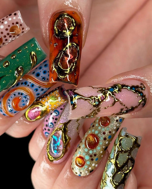 Eye Art Colorful Handmade Press on nails