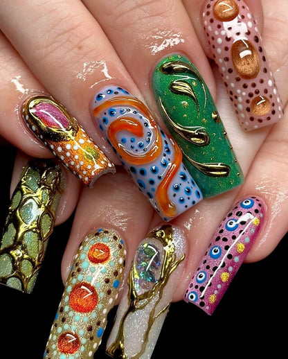 Eye Art Colorful Handmade Press on nails