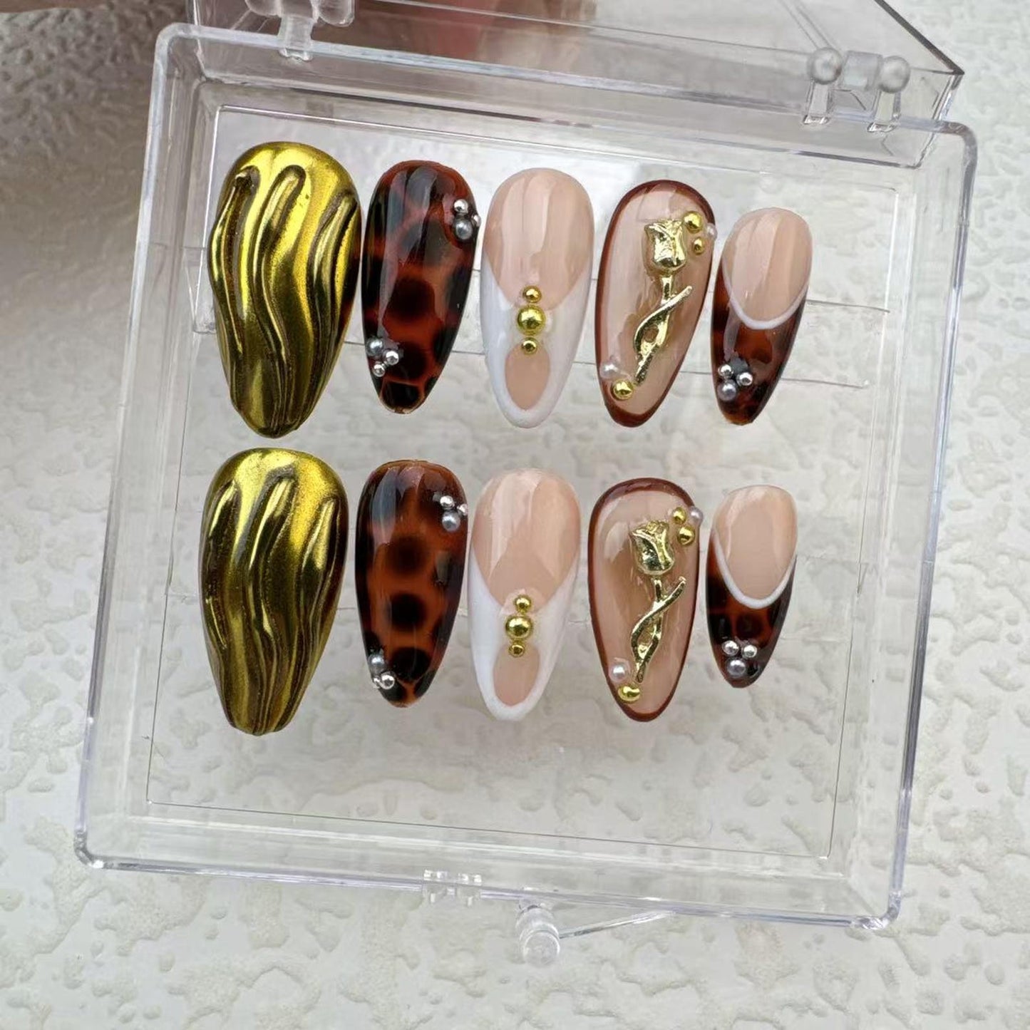 Tropical style 8 Handmade Press on nails