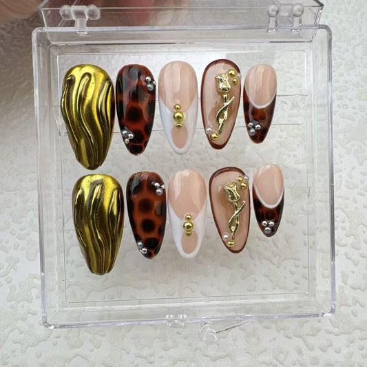 Tropical style 8 Handmade Press on nails