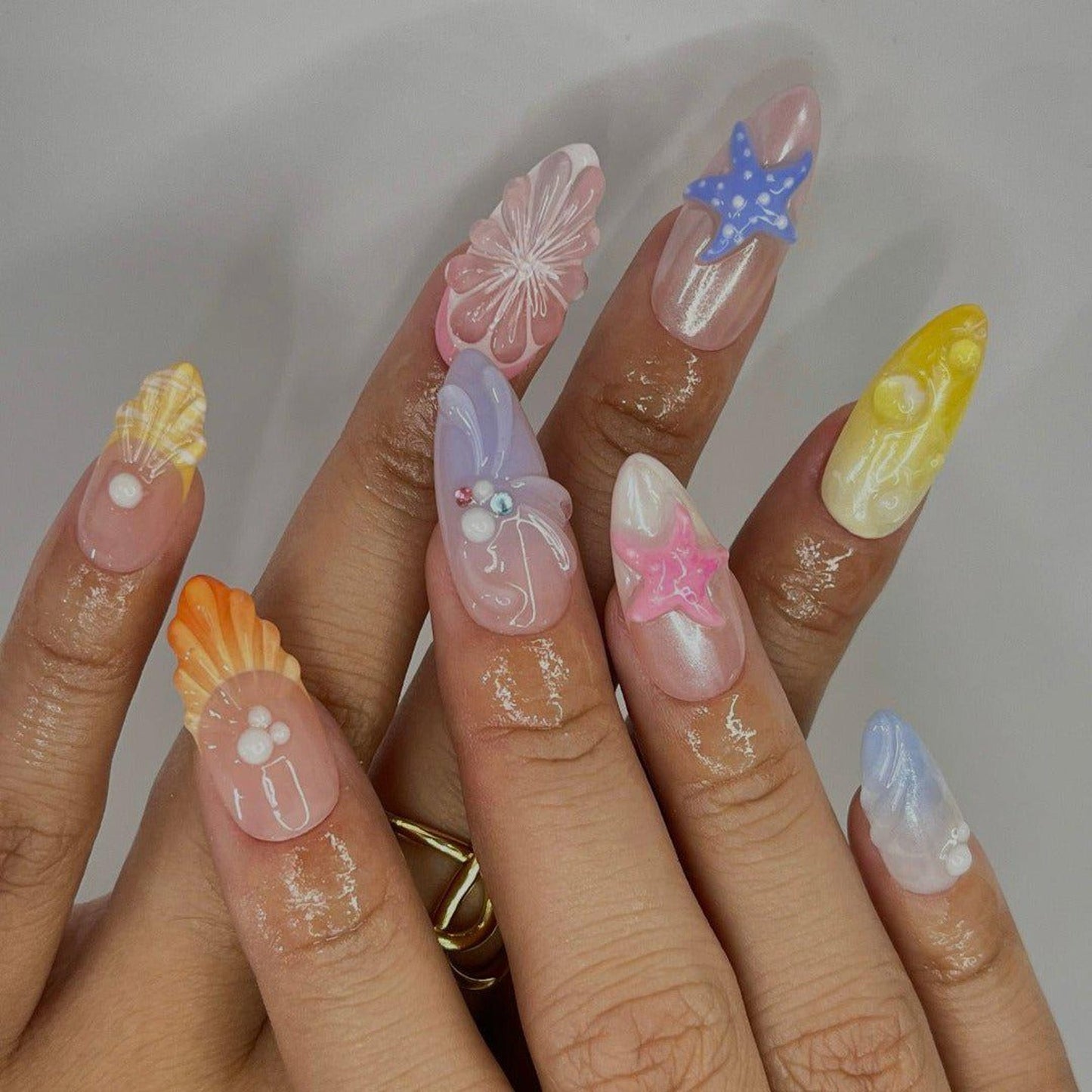 Starfish Shell Handmade Press on nails