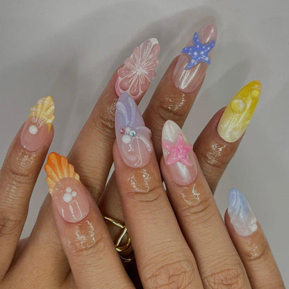 Starfish Shell Handmade Press on nails