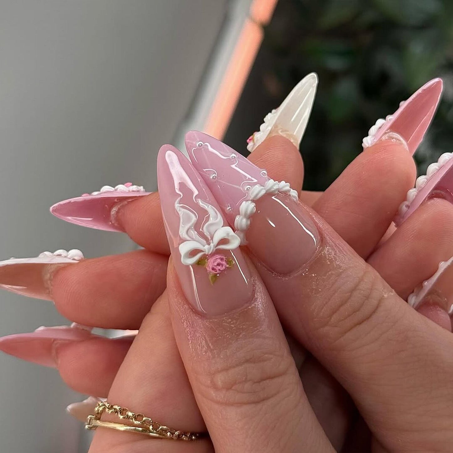 Soft Romantic Handmade Press on nails