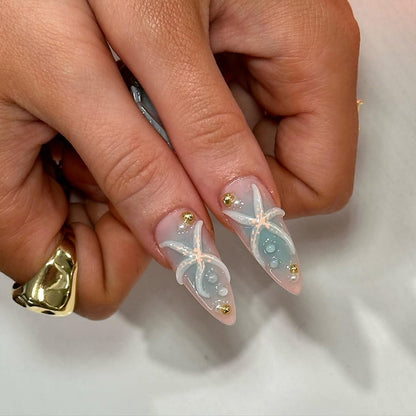 Ocean Breeze Ombre Handmade Press on nails