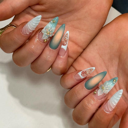 Ocean Breeze Ombre Handmade Press on nails