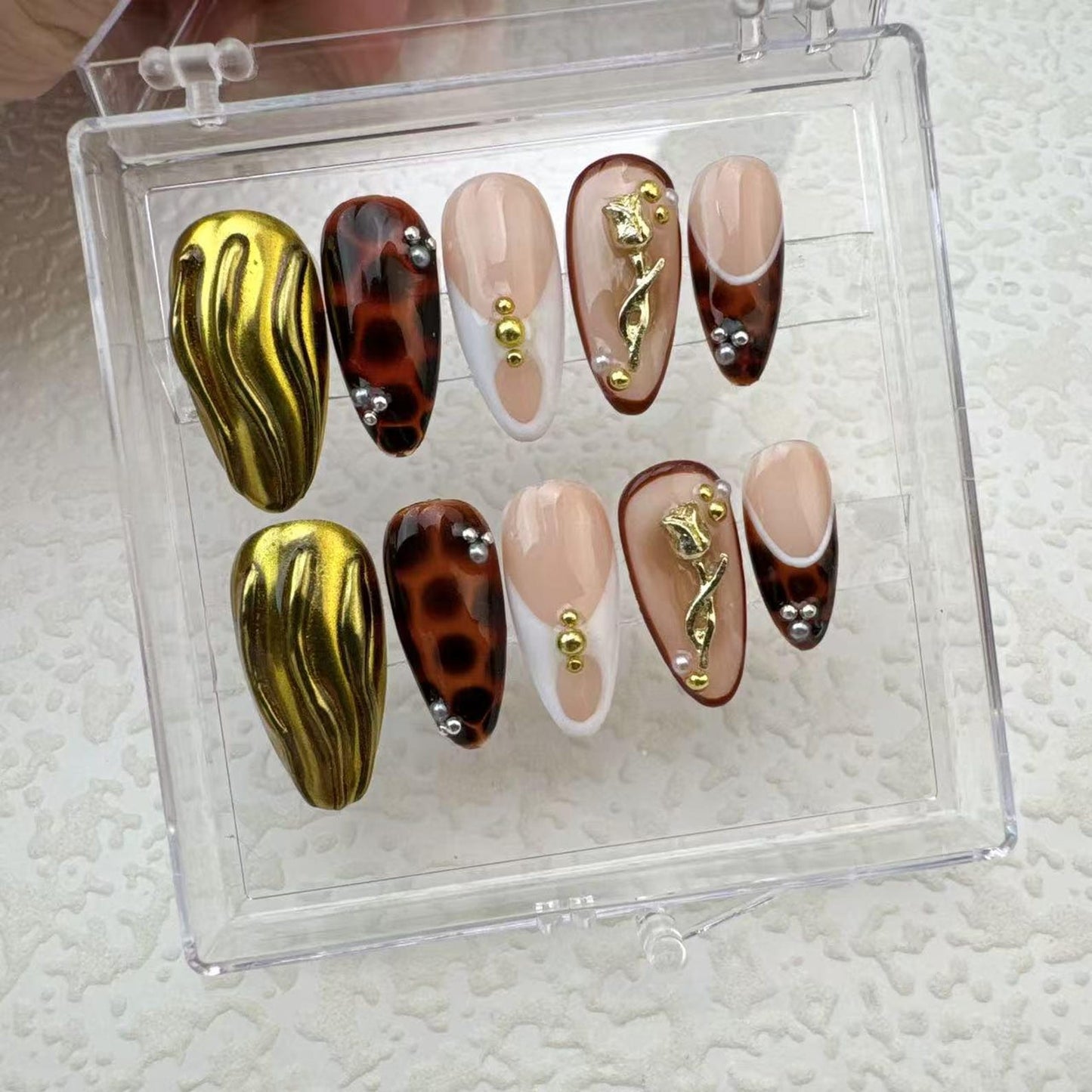 Tropical style 8 Handmade Press on nails
