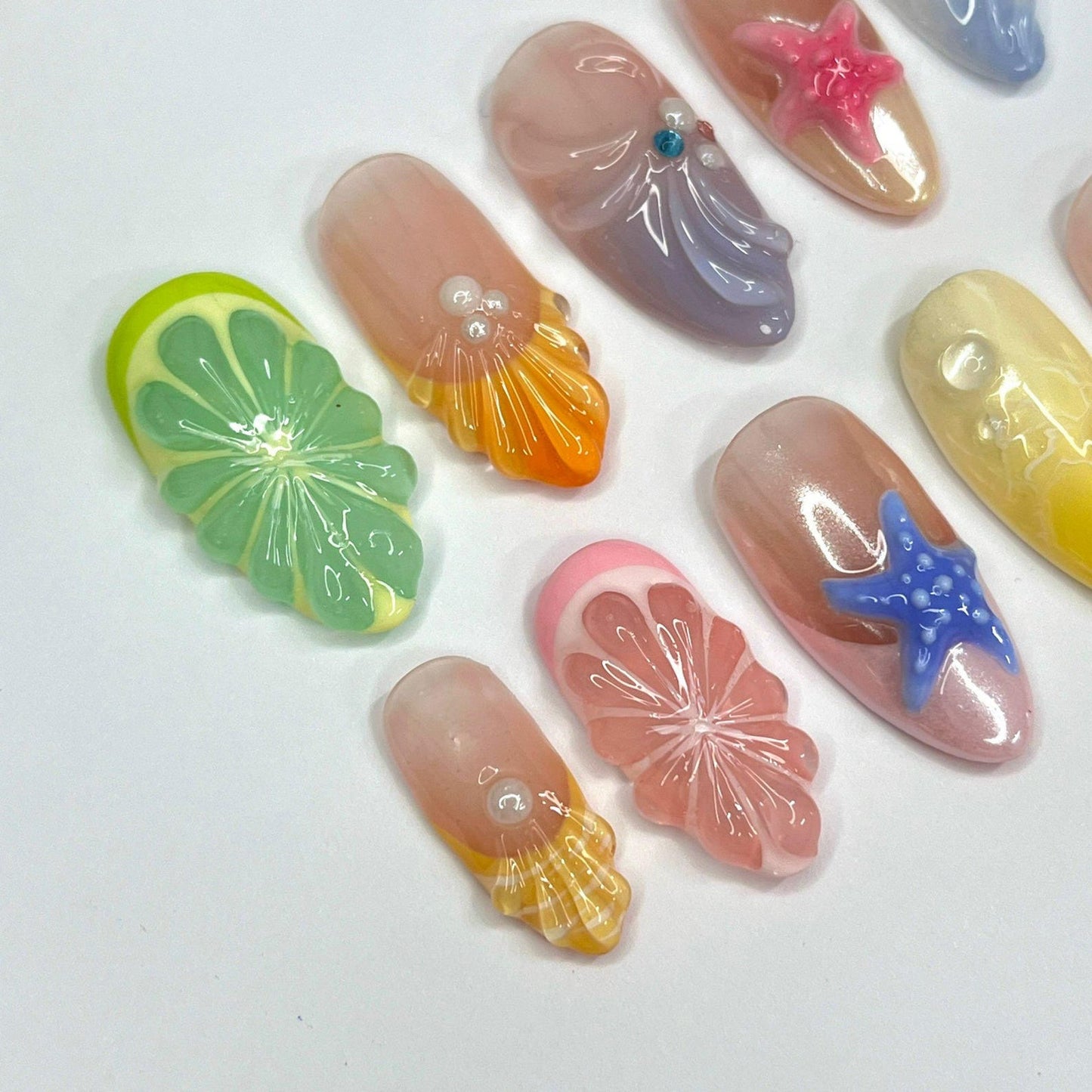 Starfish Shell Handmade Press on nails