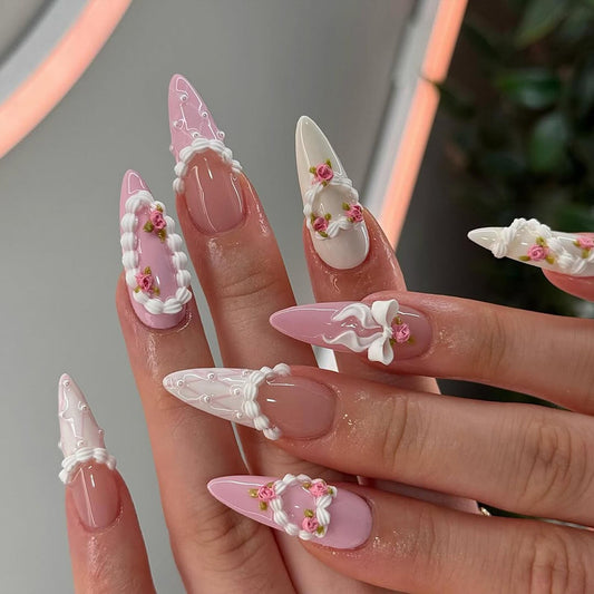 Soft Romantic Handmade Press on nails