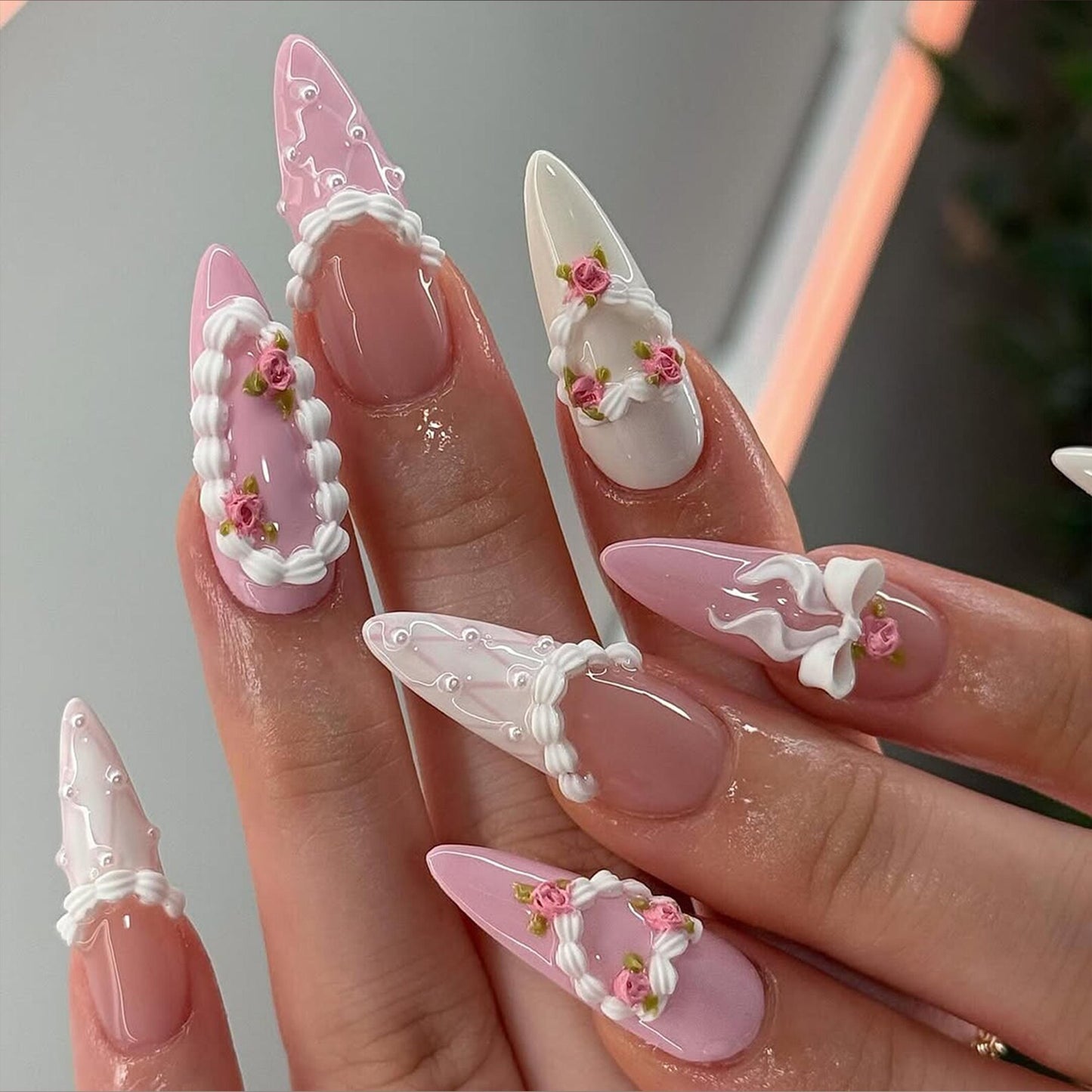 Soft Romantic Handmade Press on nails