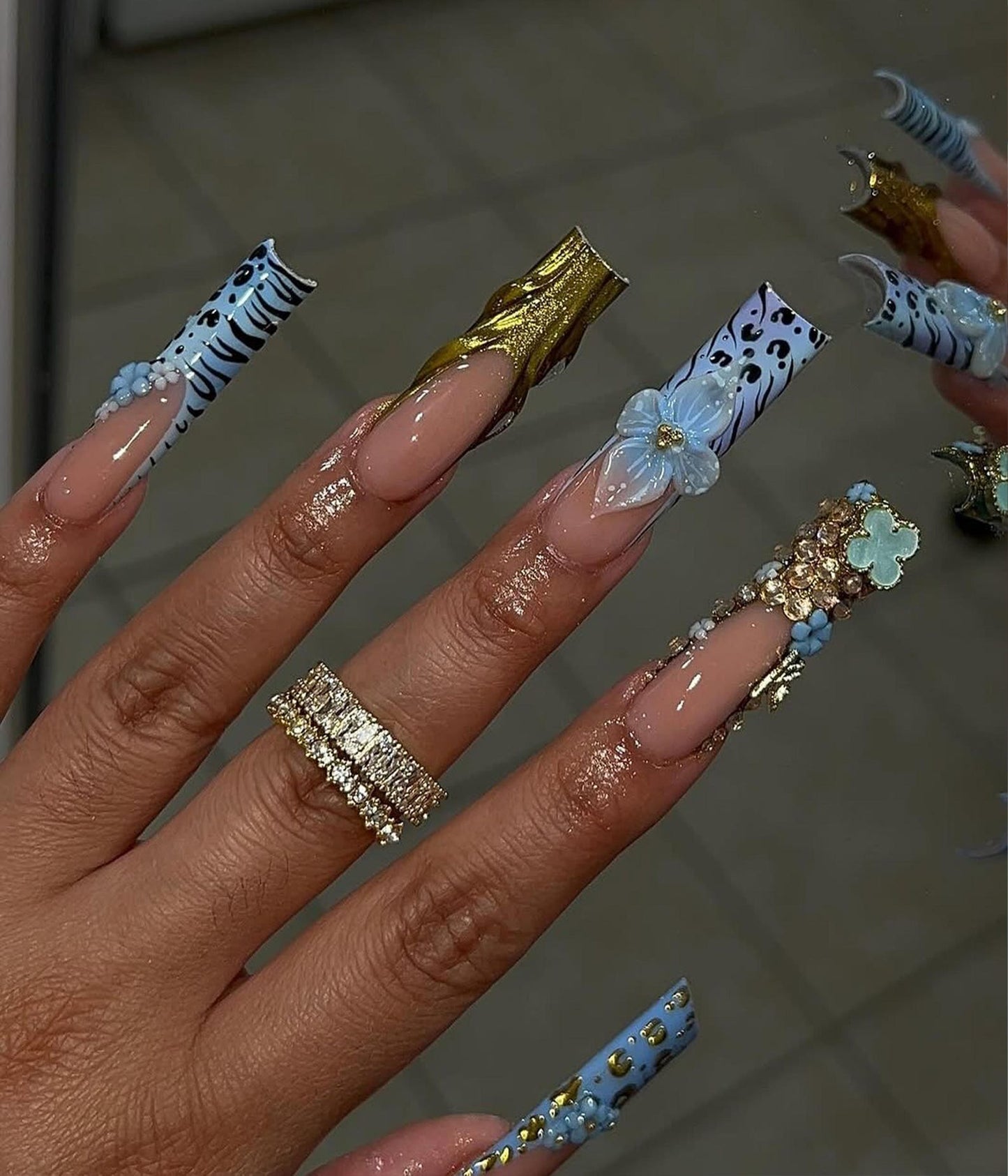 Baby Blue Handmade Press on nails
