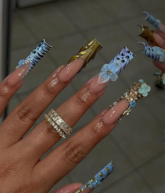 Baby Blue Handmade Press on nails