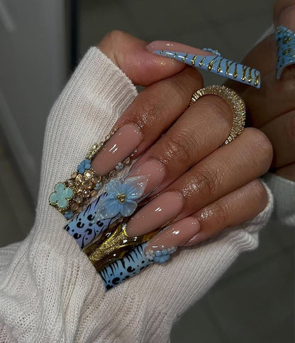 Baby Blue Handmade Press on nails