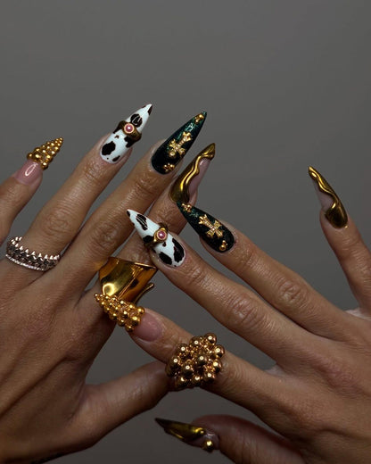 Cow Gothic Handmade Press on nails