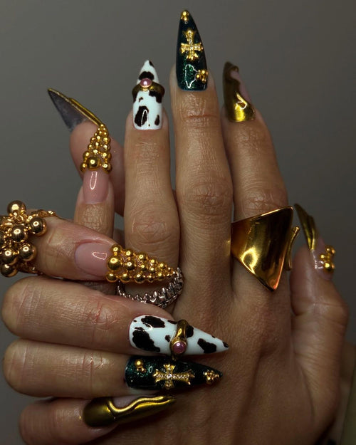 Cow Gothic Handmade Press on nails