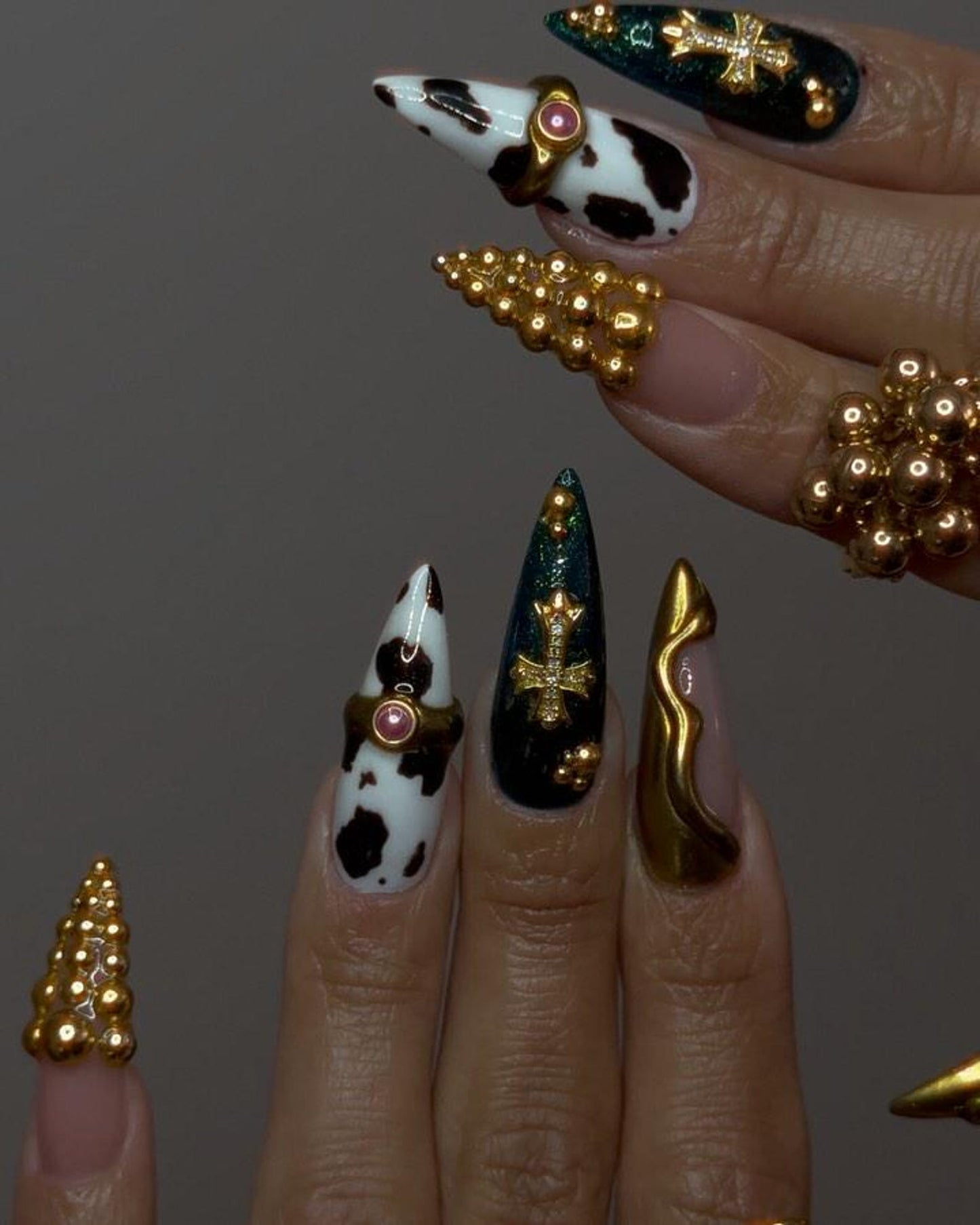 Cow Gothic Handmade Press on nails