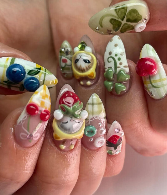 Cute Cat Handmade Press on nails