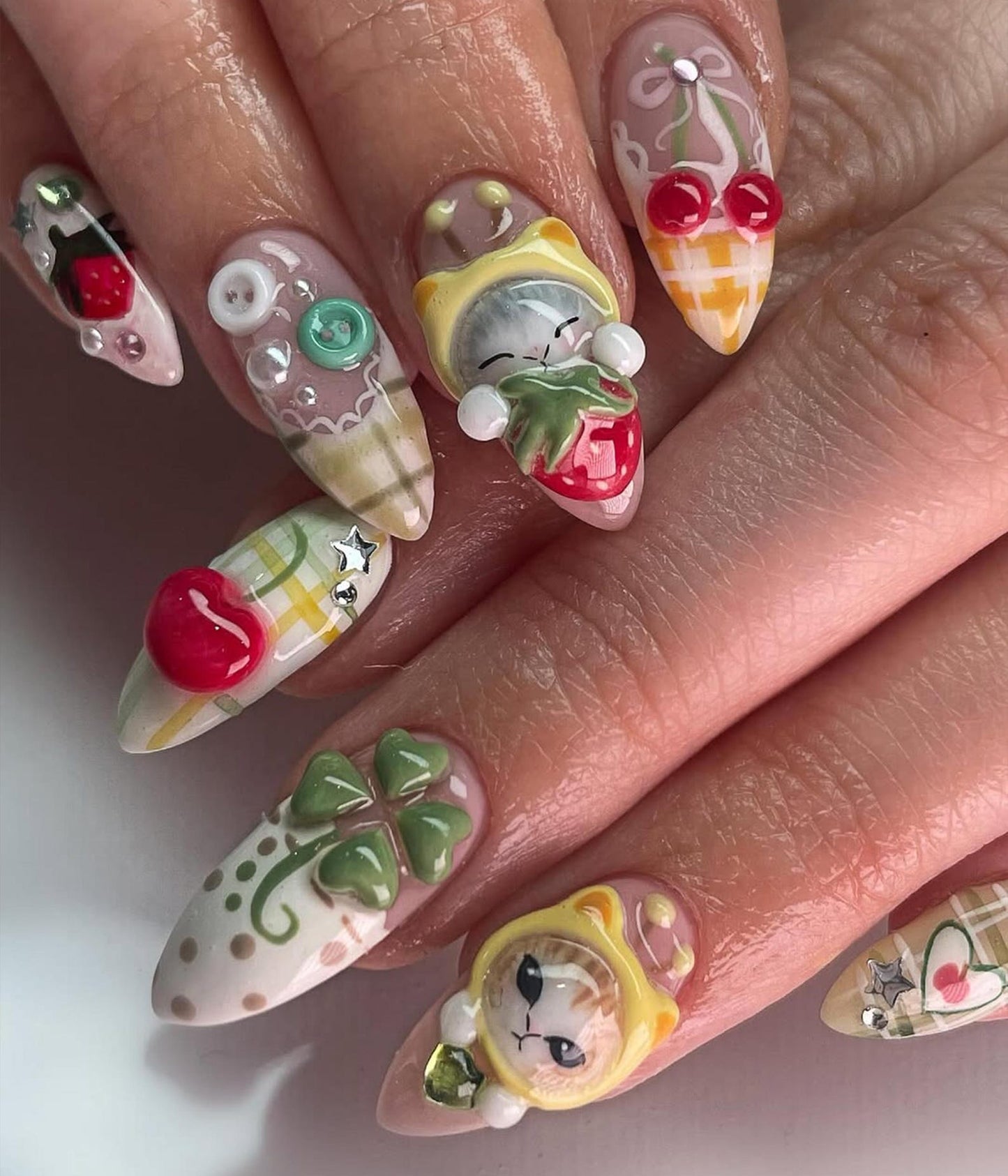Cute Cat Handmade Press on nails