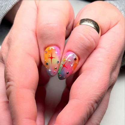 Rainbow Sparkle Handmade Press on nails