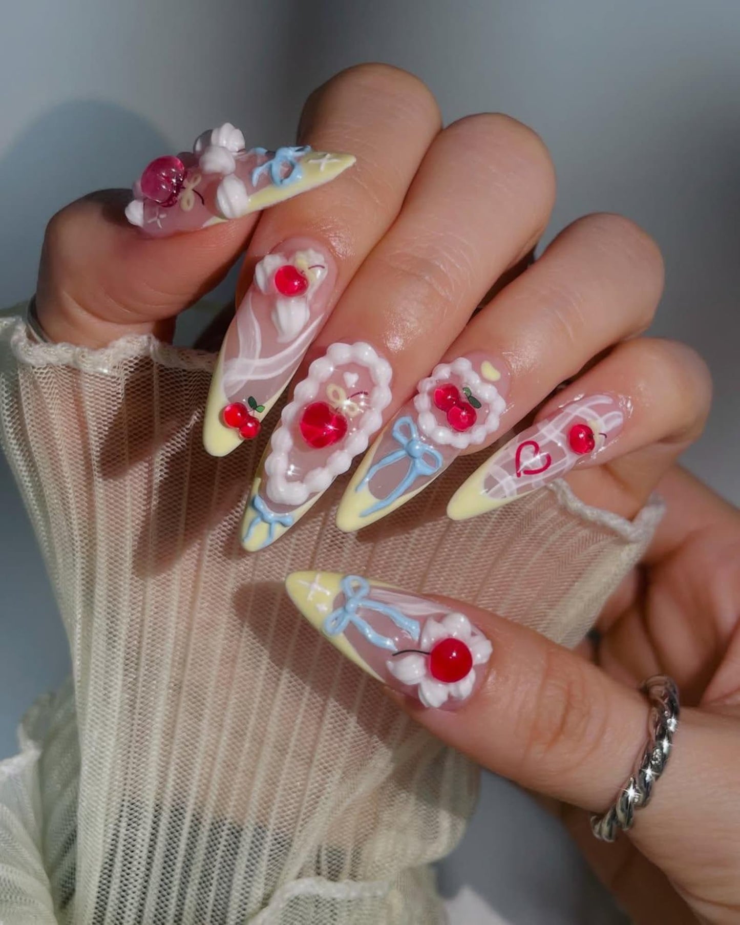 Cherry Cake Handmade Press on nails