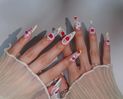 Cherry Cake Handmade Press on nails