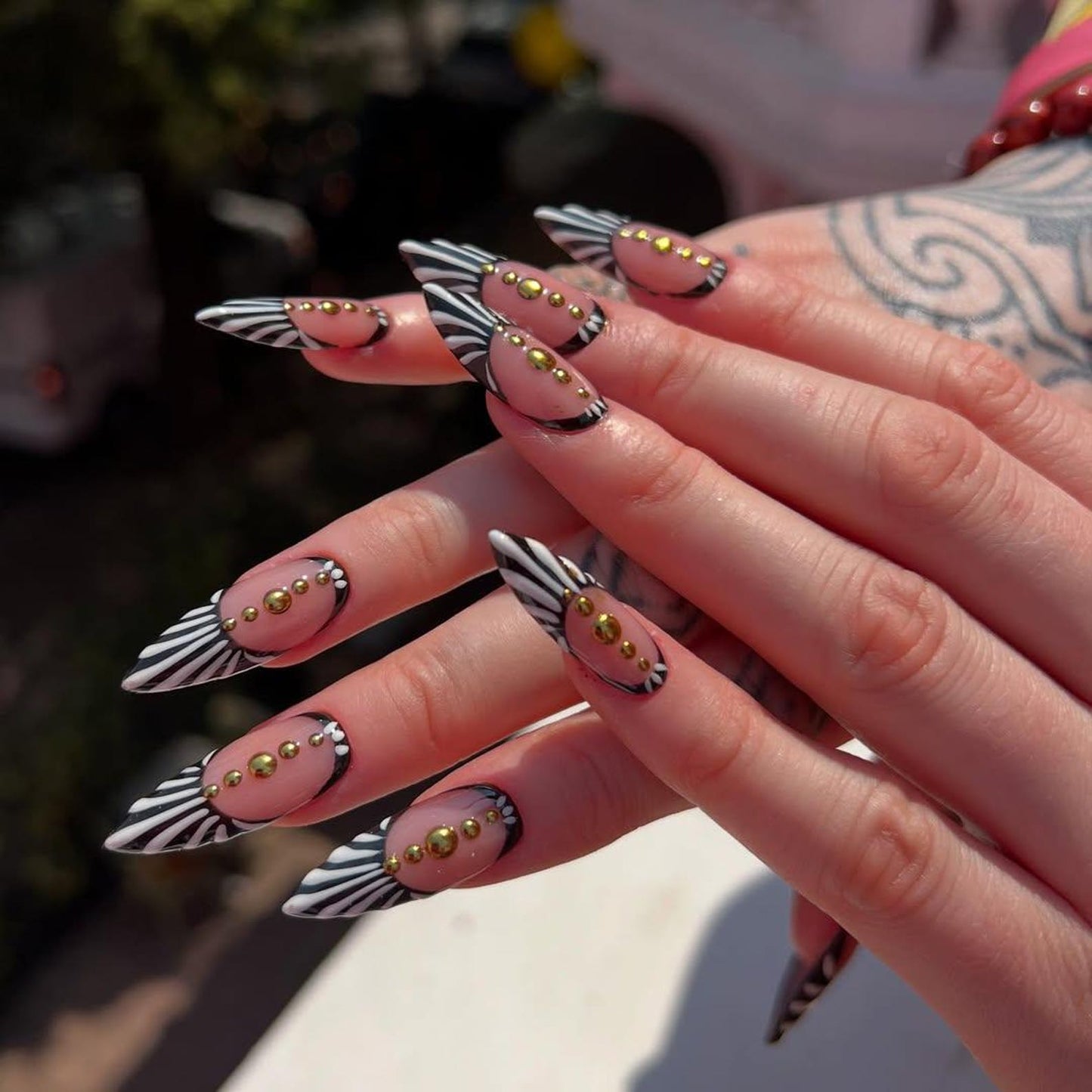 Zebra Stripe Handmade Press on nails