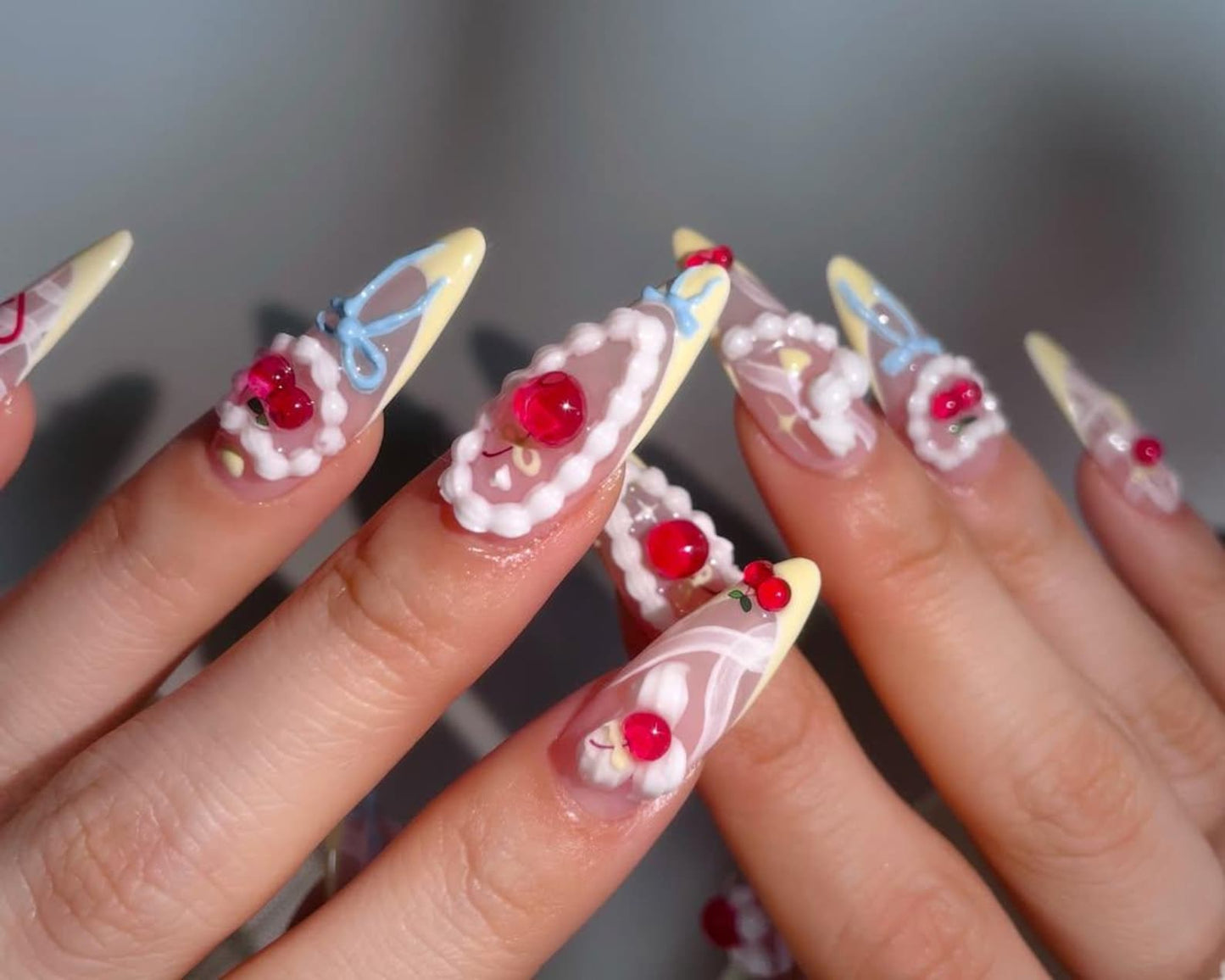 Cherry Cake Handmade Press on nails