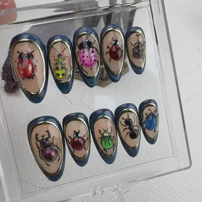Insect Summer Handmade Press on nails - Summer Nails