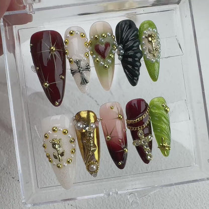 Gothic Handmade Press on nails - Summer Nails