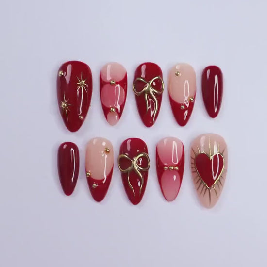 Valentine Elegance Handmade Press on nails - Summer Nails