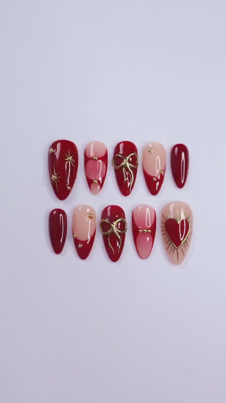 Valentine Elegance Handmade Press on nails - Summer Nails