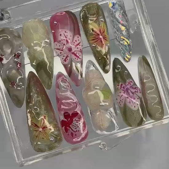 Orchard Flower Handmade Press on nails - Summer Nails