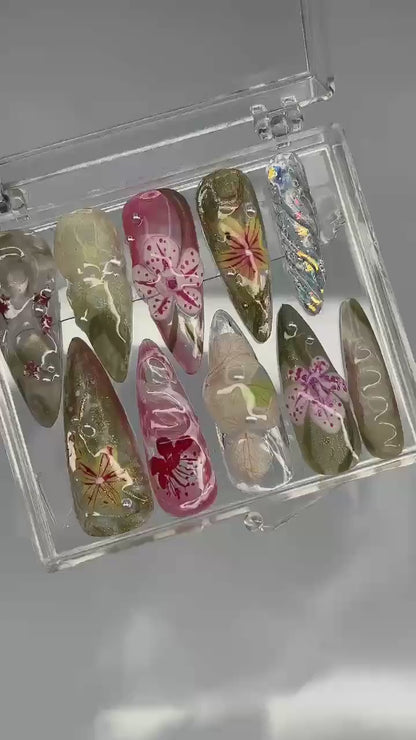 Orchard Flower Handmade Press on nails - Summer Nails