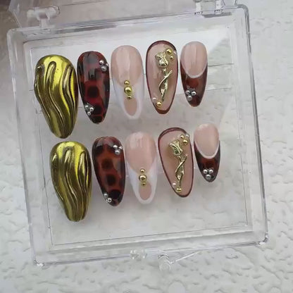 Tropical style 8 Handmade Press on nails