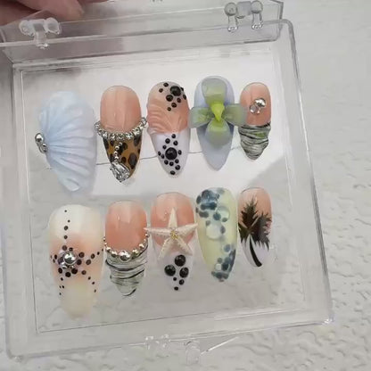 Starfish Summer Handmade Press on nails