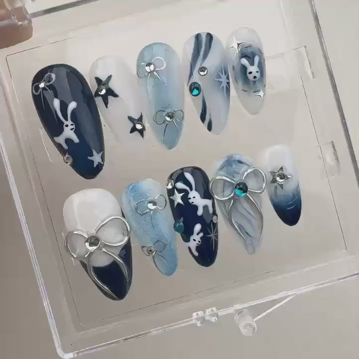 Blue Ocean Handmade Press on nails - Summer Nails