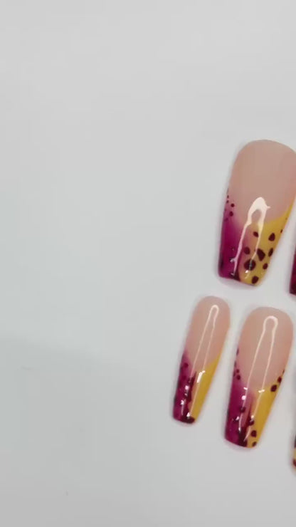 Summer Orchid Floral Press on nails