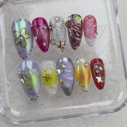 Ocean Tropical Handmade Press on nails 