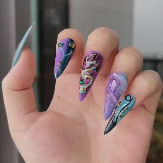 Lavender Handmade Press on nails - Summer Nails