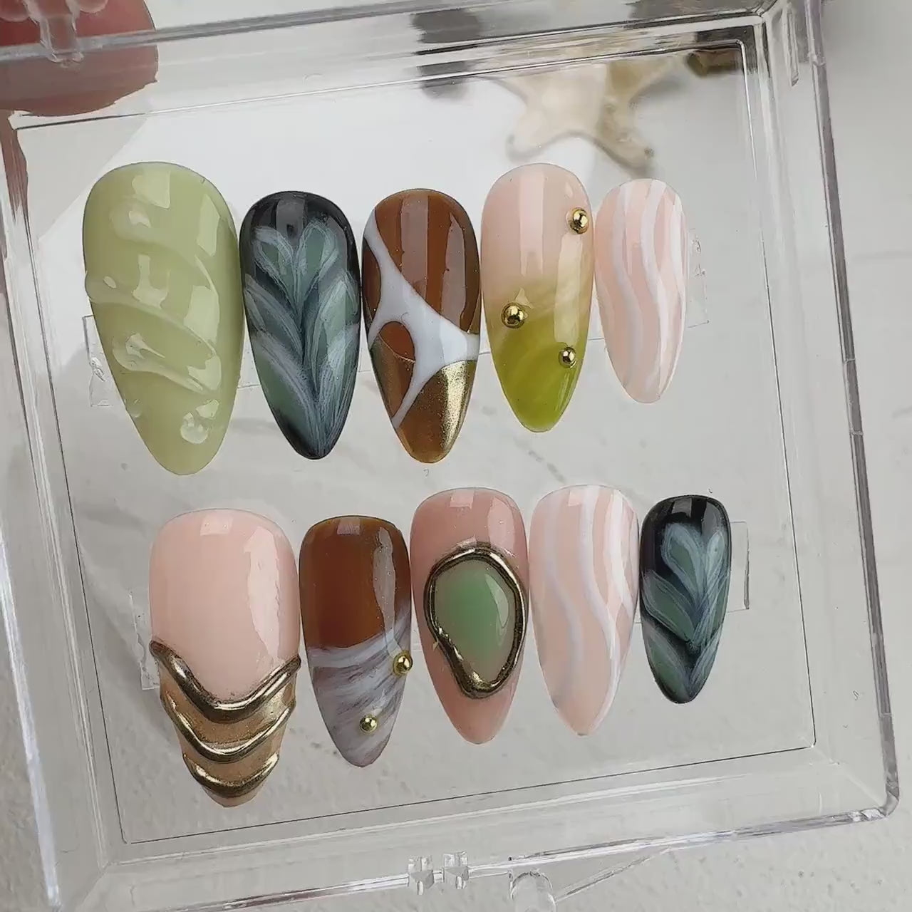 Tropical Style Handmade Press on nails - Summer Nails